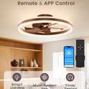 VOLISUN Low Profile Ceiling Fans with Lights and Remote, 20in Flush Mount Ceiling Fans with Light, 3000K-6500K Dimmable Fandelier LED Fan Light, Farmhouse Ceiling Fans with Lights for Bedroom