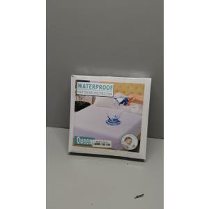 Queen Waterproof Mattress Protector - Noiseless, Breathable, Machine Washable Fitted Mattress Cover with Deep Pocket up to 5”-21”（White）