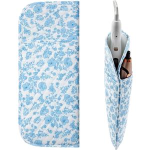 Heat Resistant Hair Tools Organizer Bag 14.17 x 5.7 in Quilted Floral Hot Tools Travel Case Portable Travel Hair Styling Tool Storage Cover Pouch for Curling Irons, Flat Irons, Straighteners