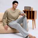 G Gradual Mens Sweatshirt Geometric Textured Crewneck Sweater Long Sleeves Casual Dressy Pullover Shirts (L)