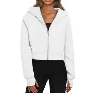 Trendy Queen Womens Zip Up Hoodies Jackets Cropped Sweatshirts Fleece Fall Outfits Casual Comfy Y2k Tops Winter Clothes 2025, M