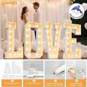 Pooqla 4 FT Marquee Light Up Letters, Marquee Letter Lights 4 Feet Tall, Giant Letter Sign Big Mosaic Letters for Balloons Birthday Party Anniversary Wedding Decorations, Warm White Decor B