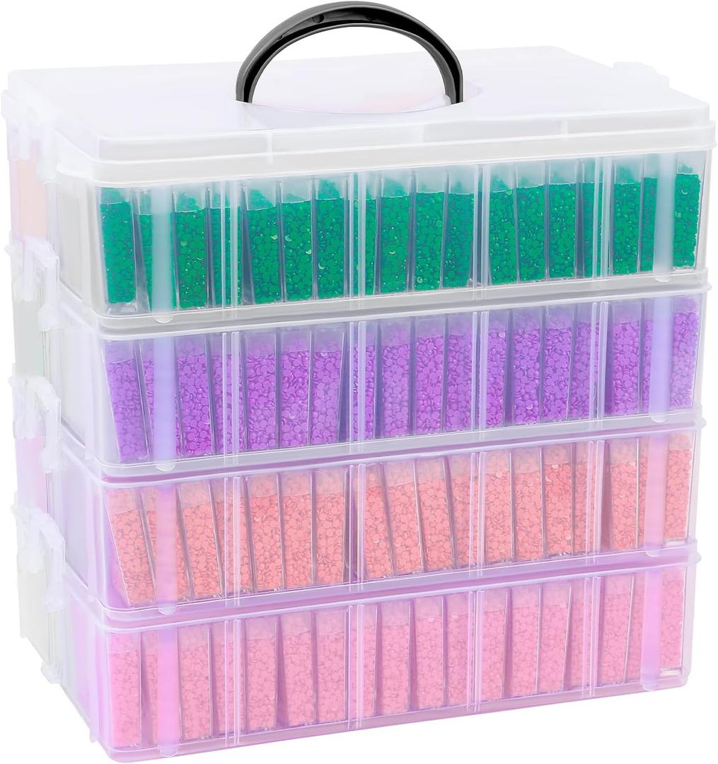 VTG Diamond Painting Storage Containers with 320 Grids Diamond Art Storage Bead Organizer Painting Accessories DIY Jewelry Craft