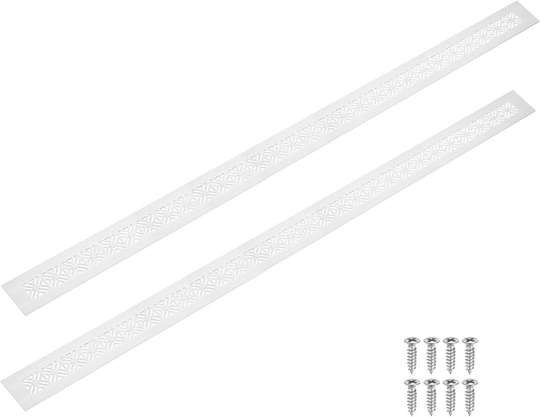 uxcell 2Pcs Aluminum Alloy Air Vents, 800x50mm/31.5x2" Rectangle Silver