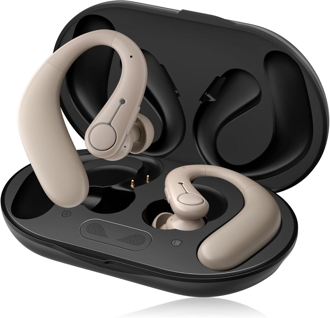 Hearing Aids, Hearing Aids for Seniors with Bluetooth, Rechargeable Hearing Aid with Noise Cancellation, 5-Level Button Volume Control, OTC Hearing Amplifier for Moderate Hearing Loss, Clear Sound (Skin)