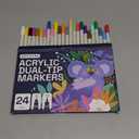 ARTISTRO 24 Acrylic Paint Pens Acrylic Paint Markers Fabric Markers for Textile
