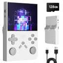 R40 Retro Handheld Game Console - 128GB with 25K+ Games, 3.5 Inch IPS Screen, 3000mAh Battery, Mini HDMI, Type-C, Reverse Charging, Portable Arcade Video Gaming Console(White)
