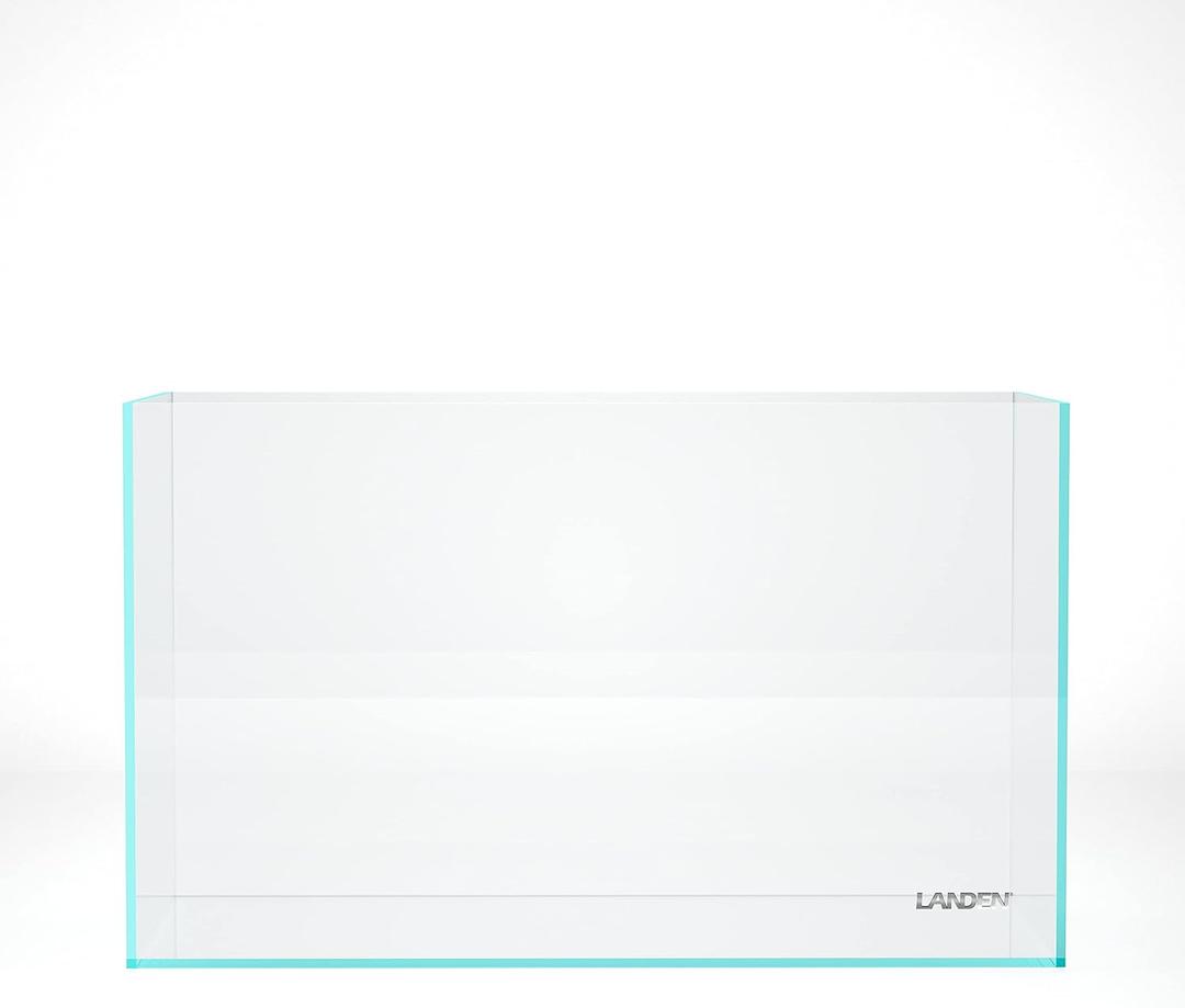 LANDEN 60P 16 Gallon Rimless Low Iron Aquarium Tank, 23.6" W  11.8" D  14.2" H (60cm x 30cm x 36cm) 6mm Thickness with Nano Foam Leveling Mat