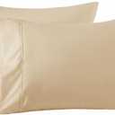 Sand Beige Queen Standard Size Pillow Cases Set of 2, 100% Egyptian Cotton Pillowcases, Cooling Pillow Cases for Hot Sleepers, Soft Breathable Pillow Case Covers, Bed Pillow Covers