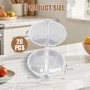 Reusable Snack Containers with Lids 20 PCS, Reusable Snacks Containers with Lids, Double Compartment Snack Containerses for Lunches Picnics Parties, Ideal for On-the-Go, Packs for Kids and Adults