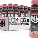 Muscle Milk Pro Advanced Nutrition Protein Shake, Slammin' Strawberry, 11.16 Fl Oz (Pack of 12), 32g Protein, 1g Sugar, 16 Vitamins & Minerals, 5g Fiber, Best By: May 28, 2026