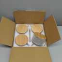 YORY 4-Pack Vintage Glass Mugs with Bamboo lids and Spoons Coffee Tea Cups Gifts for Women Overnight Oats Containers 14oz,