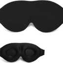 3D Sleep Mask, 100% Blackout 3D Contoured Sleep Eye Mask, Comfortable & Super Soft Sleeping Mask with Adjustable Straps for Women, Men, Sleeping Travel Yoga Naps