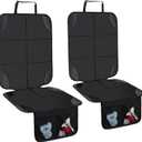 Car Seat Protector,2Pack Car Seat Cushion,with Thickest Padding and Non-Slip Backing,Waterproof 600D Fabric Car Seat Covers with Storage Pockets for Baby for BabyPet and All Types of Cars (2Pcs-Black)