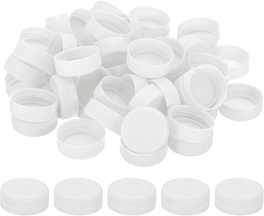 PATIKIL 38mm/1.5" Inner Plastic Bottle Cap, 100Pcs Replacement Screw Bottle Cap Storage Jug Lids for Craft DIY Juice Water Milk, White