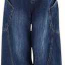 Baggy Jeans for Woman Men High Waisted Barrel Leg Jeans Casual Loose Denim Pants Streetwear Clothes (Blue) Large