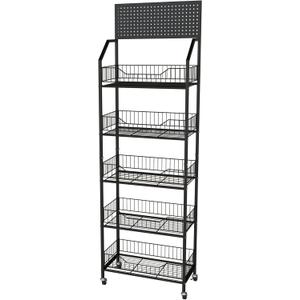 5 Tier Retail Storage Rack, Snack Rack Display Stand, 5 Tier（19.7inch）