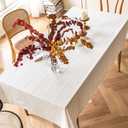Zobesta White Linen Table Cloth Cotton Linen White Tablecloth for Rectangle Tables, Heavy Weight Washable Farmhouse Soft Boho Tablecloth for Kitchen & Table Linens (White, 53 x 86 Inch)
