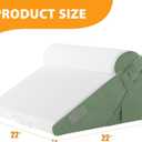 Wedge Pillow Set for After Surgery, 3PCS Adjustable 9&12 Inch Bed Wedge Pillow for Sleeping, Incline Pillow Wedge for Headboard, Post Surgery, Acid Reflux, Neck&Back Support, Green