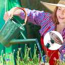 1 Gallon Metal Watering Can with Removable Spout, Nice Galvanized Steel Water Can with Embossed Design for Indoor and Outdoor Plants