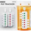 PULIV Compact Pill Reminder, Reusable Pill Tracker Fits Most Bottles, Reusable Medication Tracker Without Repeated Filling, Anti-Slide Medication Reminder for Vitamin, Pet Meds, Pack of 2, White