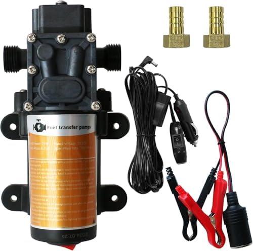 Portable DC 12V 75W Electric Gasoline Transfer Pump, Moves Up to 110 Gallons of Gas Per Hour, Great for Vehicles, Boats, Motorbike, Equipment, Gasoline (110GPH-SINGLE PUMP)