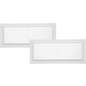 Vent Systems 3" x 10" Inch (Opening) White Plastic Air Return Vent Cover - 2 Pack - Rectangular Ventilation Register Plate with Mesh Screen - HVAC Return Air Grille for Home, Garage - Indoor & Outdoor
