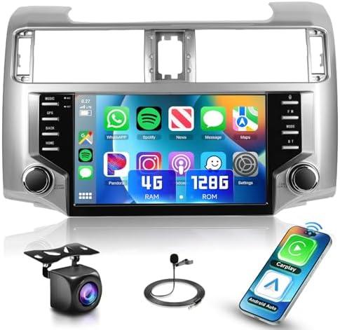 4G+128G Car Radio Stereo for Toyota 4runner 2010-2020, 9inch HD in-Cell Touch Screen/Android 15/Wireless CarPlay/Android Auto/GPS/WiFi/5.0Bluetooth/FM/RDS/SWC/AHD Backup Camera