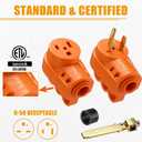 Tellegloww 2 Pcs 50 Amp Female Welder 6-50p Plug & 6-50r Receptacle RV Electrical Campers 3 Prong 125/250V Universal Plug and Receptacle with Easy Unplug Design for RV, EV Charger, Welder, ETL Listed