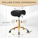 Saddle Stool with Wheels Ergonomic - Thick Wide Saddle Cushion, Healthy Posture No Pain, Easy to Adjust, Smooth Rolling No Creaky Noises, Rolling Swivel Saddle Stool Chair for Salon Massage (Black)