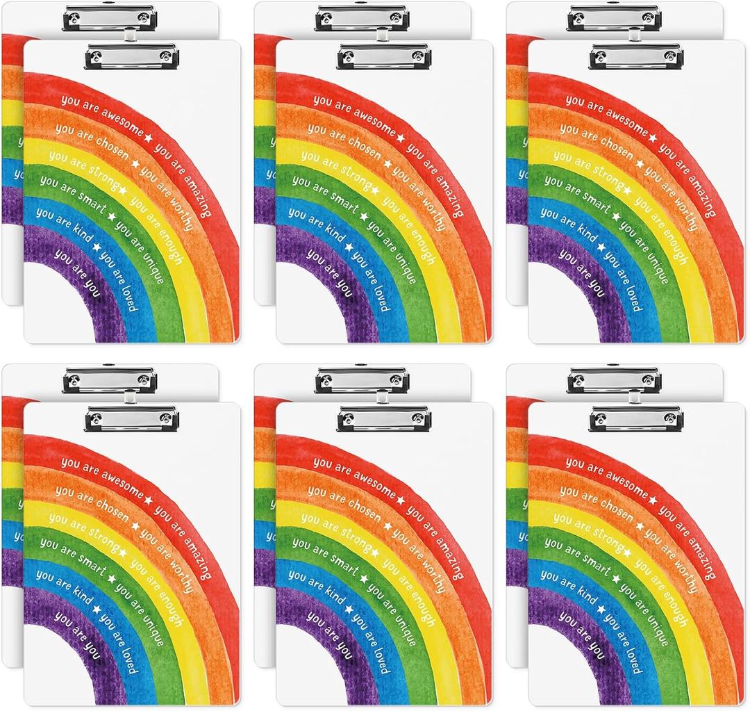 Sinload 24 Pcs Class of 2026 Graduation Gifts Bulk for Students Motivational Plastic Colored Clipboard A4 Letter Size with Low Profile Clip for School Teachers Nurses Coworkers Office