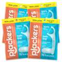 Plackers Twin Line Dental Floss Picks, Dual-Line Tuffloss, Easy Storage, Cool Mint Flavor, 75 Count (Pack of 4)