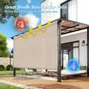 LOVE STORY 230GSM Outdoor Roller Shade for Patio, 8' W x 6' H Beige | HDPE Fabric, Cordless, 95% UV Block, Exterior Roll Up Blinds, For Porch Gazebo Pergola, Privacy Protective, Easy Installation, 96"W x 72"H