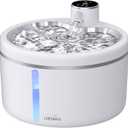 Wireless Cat Water Fountain with Stainless Steel Tray, 102oz/3L Pet Water Fountain for Cats Inside, Cat Fountain for Drinking with Motion Sensor, Ultra Quiet Pump, Cats & Dogs Gifts (White)