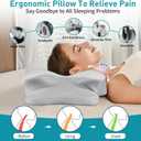 Cervical Pillow for Pain Relief - Neck Pillow Ergonomic Side Sleeper Pillow, Cooling Memory Foam Pillows, Contour Pillow for Side Back Stomach Sleepers (Grey)