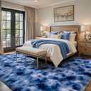 9x12 Ft Extra Large Shag Rugs for Living Room, Ultra Soft Fluffy Furry Area Rugs for Bedroom Indoor Floor, Aesthetic Carpet for Kids Home Decor (Blue)