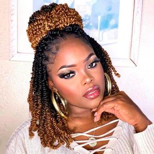 Crochet Hair Expert  Bob Spring Twist Hair ExtensionsSynthetic, Ombre Brown Pre-twisted Crochet Braids, Spring Twists, for Female, Daily, Party Use