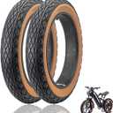Pack of 2 20 Inch Fat Bike Tyre Fat Bicycle Tyres 20 x 4.0 (100-599) Inch Bicycle Coat Mid-Friction Compatible Replacement Bicycle Tyres for Mountain Snow and Beach Bike 20 PSI