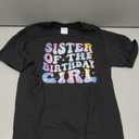 Sister of the Birthday Girl Tie Dye Colorful 1st Bday T-Shirt Large