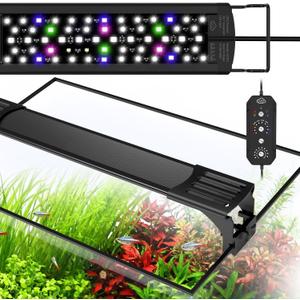 QZQ LED Aquarium Light, 30W Fish Tank Light with 24/7 Lighting Mode, Timer, DIY Mode, Adjustable Brightness, Full Spectrum Aquarium Plant Light with Extendable Brackets for 24-29 Inch Fish Tank