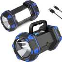 Led Camping Lantern Rechargeable, Camping Flashlight 1500LM, 8 Light Modes, Camping Lights 4800 Capacity, Portable Bright Flash Light for Emergencies, Power Outages, Hurricane, (Blue, 2 Pack)