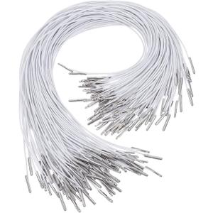 STOBOK 100 Pcs White Elastic Rope Mask Bands with Metal Barbs 14 Inch Stretch Cords for Hats DIY Crafts Face Masks and Fastening