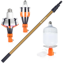 LOVEETA® Gen2 12Ft [18Ft Reach] Lightweight Extendable Light Bulb Changer Pole for High Ceilings – Telescopic Light Bulb Pole Changer with Bulb Gripper - Champagne Gold