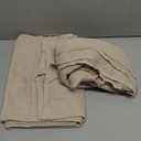 Dark Taupe 108 Inch Linen Pleated Curtains 2 Panel Set for Living Room Industrial Farm House Cotton Rustic Back Tab Light Filtering Long Window Curtain 108 Inch Length for Bedroom Primitive Earth Tone