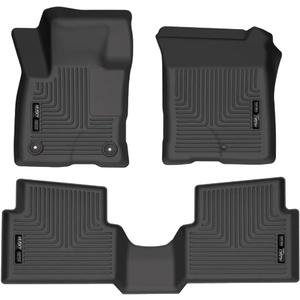 Husky Liners Weatherbeater Floor Mats | Fits 2022-2025 Ford Maverick (EcoBoost Gas Model Only) | Front & 2nd Row, 3-pc Black - 95051