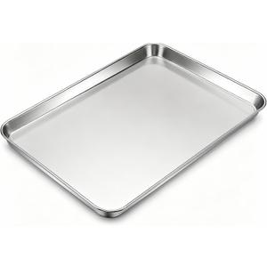 Stainless Steel Baking Sheet, Extra Large 20 x 14 Inch Heavy Duty Stainless Steel Cookie Sheet, Commercial Grade Nonstick Non-Toxic Baking Pan, Oven Tray for Roasting & Baking, Dishwasher Safe