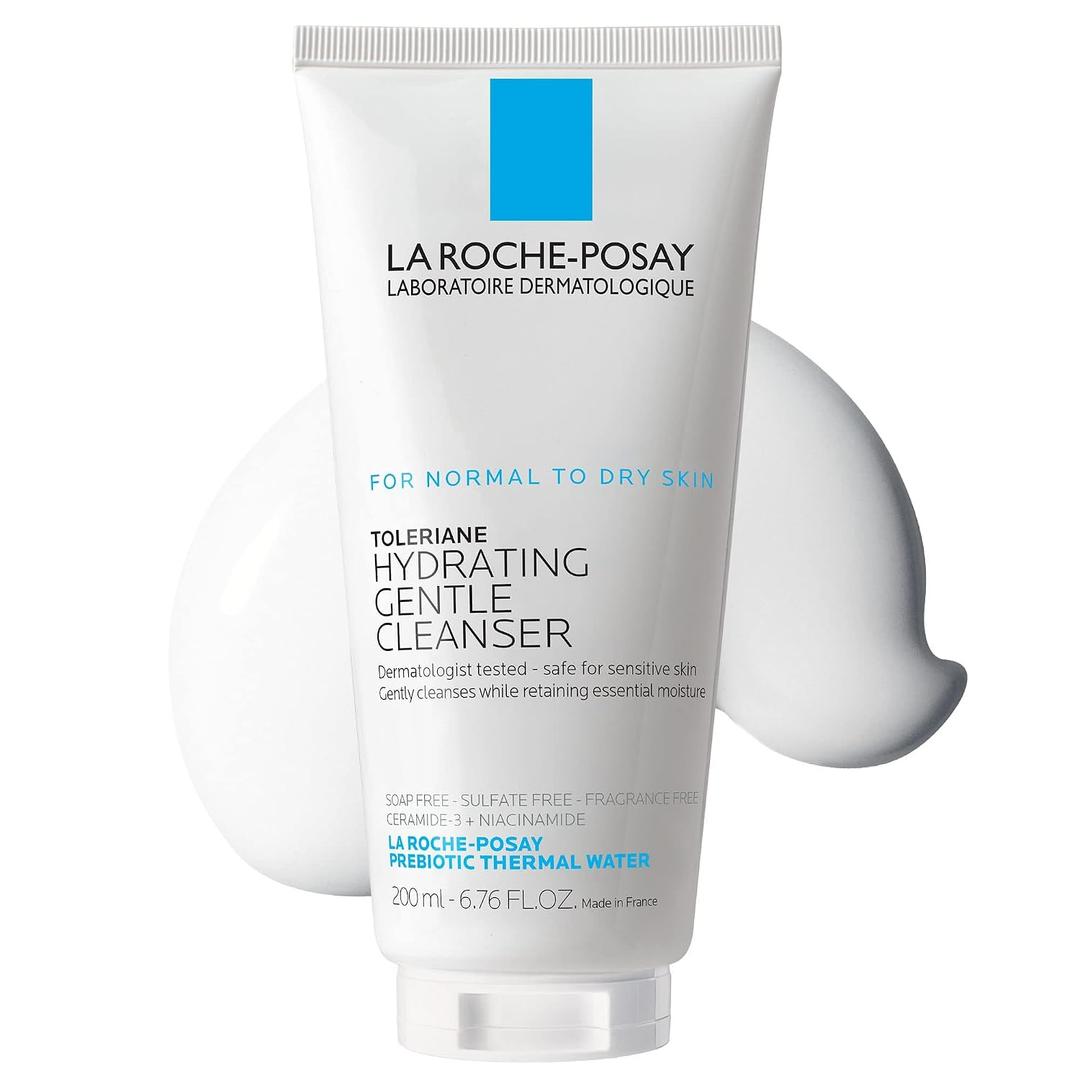 La Roche-Posay Toleriane Hydrating Gentle Face Cleanser, Hydrating Facial Cleanser With Niacinamide + Ceramides, Daily Face Wash For Dry Skin To Normal Skin, Sensitive Skin Tested, Fragrance Free