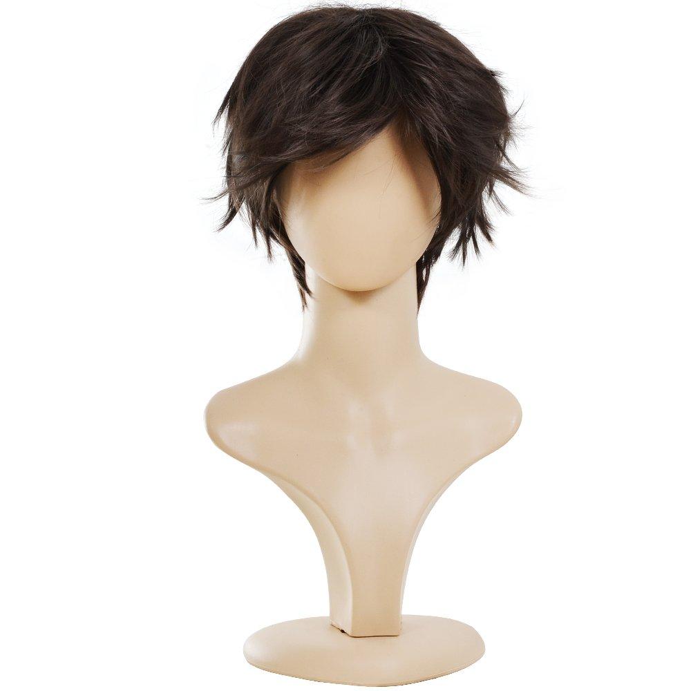 Wigs for Mens' Death Note Male Short Hair Wig Costume Cosplay Wigs (Dark Brown)