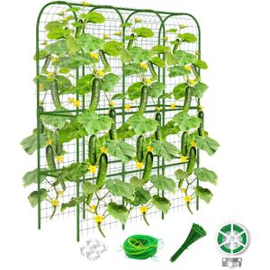 65" Tall Cucumber Trellis for Raised Bed, Metal-clad Plastic Coating U-Shape Garden Trellis Support for Climbing Plants, Plant Support for Vegetables Trellis,Vine Outdoor (49 * 16 * 65in(L*W*H))