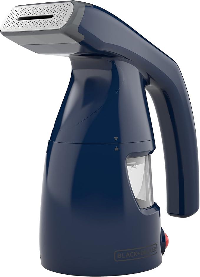 Black+Decker Easy Garment Steamer Quick Heat Up Easy Fill Water Tank Powerful Steam, Blue 